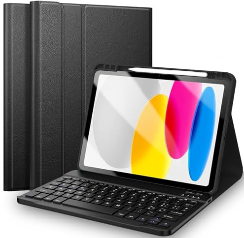 EYERIYO Funda con teclado iPad 11 Generación A16 2025, Slim Cover Soporte Lápiz con Bluetooth Italiano QWERTY Teclado para iPad 10 Generación 10.9 2022