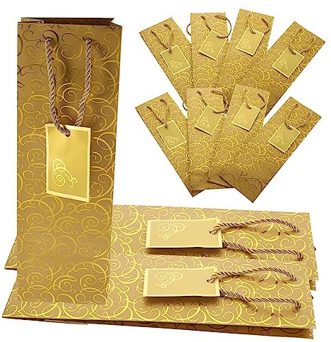 Hoement 12 Pièces Sachet Cadeau Pour Bouteille De Vin En Papier Lot Pour Transport Et Cadeau De Vin Moyenne Résistant