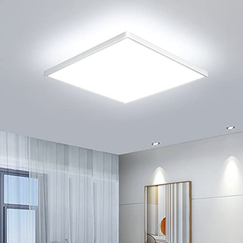 OTREN Lampada da soffitto a LED piatta, quadrata, 6500 K, 1800 lm, moderna, per bagno, cucina, soggiorno, camera da letto, corridoio, cantina, IP44, Ø 23 cm