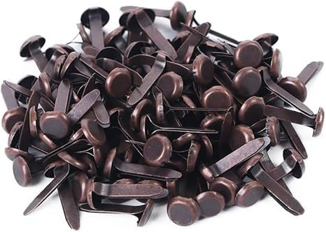 100 Stück bronzefarbene Mini-Brad-Verschlüsse, runde Papierverschlüsse, Brads für Papierbastelarbeiten, DIY, Stempeln, Scrapbooking, Bastelbedarf
