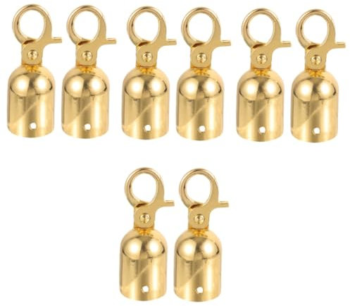8 Stk Seilendanschlag Outdoor-seilkette Haken Zum Aufhängen Für Schwere Lasten Werkzeuge Zum Angeln Mit Draht Hochleistungs-j-haken Seilendstopper Geländer Rostfreier Stahl Golden KONTONTY