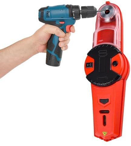 WUCIOA Drill Dust Extractor, Electric Universal Drilling Dust Collector with Horizontal Wiring, Night Vision Level Bubble, Drill Dust Removal Collector for Screwdriver Tool Accessories