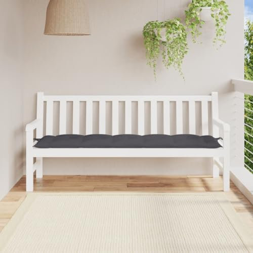 Tidyard Bankauflage Gartenbankauflage Bankkissen Gartenbank Auflage Stuhlkissen Sitzkissen Polsterauflage Kissenauflage Sitzpolster Bankpolster Auflage Anthrazit 180x50x7 cm Oxford-Gewebe