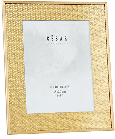 PORTAFOTOS 15X20CM CRISTAL C/BORDE METAL DORADO EXT:23X28CM