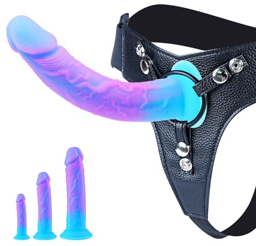 Juego de consoladores portátiles con dildos realistas de 15 cm,21 cm y 25 cm (pequeños,grandes y extragrandes)Consolador de silicona con 3 ventosas y correa ajustable.Juguete sexual para principiantes