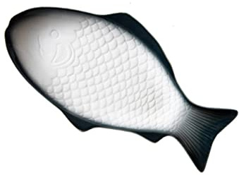 Didiseaon Piatto Da Portata in Ceramica a Forma Di Pesce Piccolo 28 Cm, Vassoio Creativo Bianco Versatile Per Snack e Sushi, Per Cene Casalinghe e Feste
