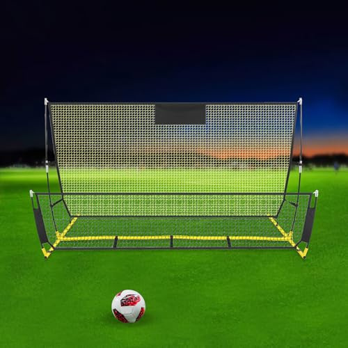 210 x 120 cm 2-i-1 vikbar fotboll rebounder nät träningsutrustning vikbar fotboll träning vikbar utrustning nät fotbollsmål målskytte övningar bollsport träningsnät med förvaringsväska