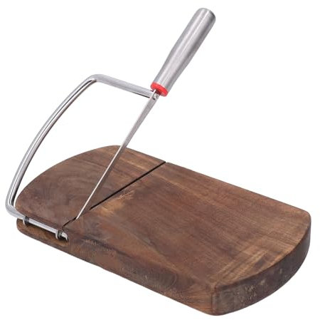 Solid Wood Cheese Slicer and Cutter Board, Wire Slicing Tool for Cutting Sausages, Deli Meats and Artisan breads