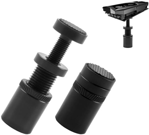 Soporte Tarjeta Gráfica, Soporte GPU para Tarjeta de Altura Ajustable Video Holder Grafica PC Vertical Aluminio Anti Hundimiento Diseño Adaptable Protección Anticaída con Magnético 26-48 mm Negro