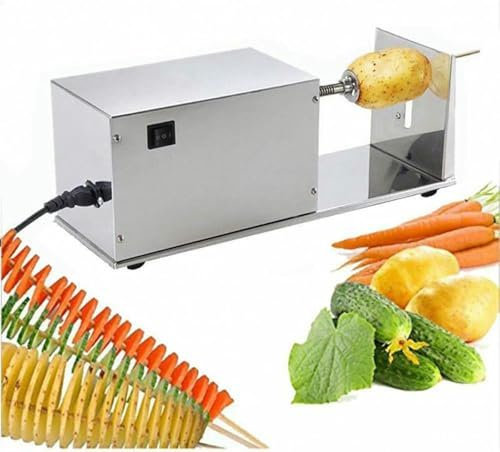 VYUJHNBG Tornado Patate Slicer, Taglia Elettrica Commerciale, Patatine A Spirale in Acciaio Inossidabile Che Produce Macchina per Frutta, Patate, Cetriolo O Carote
