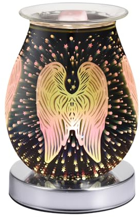DICIMI 3D Angel Wing Wax Warmer with Night Light, Electric Aroma Oil Burner, 3 Heat Settings, Flameless Wax Melter for Home & Gifts