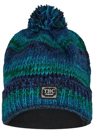 THC Schafwoll Pudelmütze 806 blau | Schafwolle | Strickmütze | Pudelmütze | Woll-Mütze | Schafwollmütze | Wintermütze