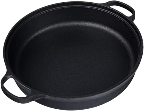 Wokpfanne aus Gusseisen, unbeschichtete Pfanne, Antihaft-Pfanne, rauchfreie, Dicke Bratpfanne, Gasherd, Induktionsherd, universell einsetzbar(33cm)