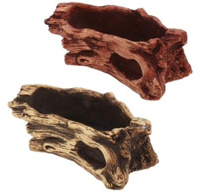 Kisangel Pot De Plante Ciment Créatif Bassin Forme De Souche Pot De Fleurs Anti-Fuite pour Plantes D’intérieur Décoration Intérieur