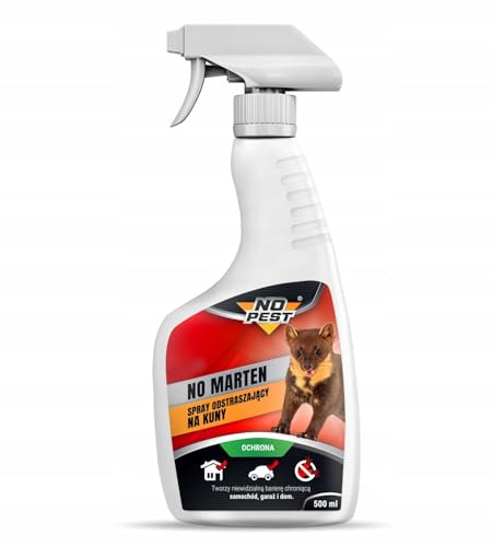 No Pest NO MARTEN Spray 500 ml – spray mot mård – effektivt mårdskydd för bil, garage och hus – osynlig skyddsbarriär – klar för användning