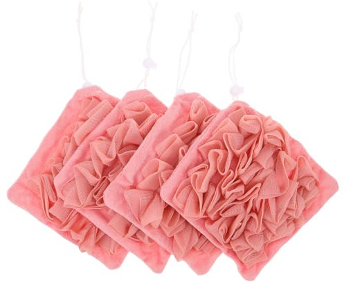Alipis Esponjas Exfoliantes para Ducha 4 Unidades Esponja Corporal de Malla Naranja Estropajo para Baño Unisex Barra de Jabón de Lufa Secado Rápido y Limpieza para Piel