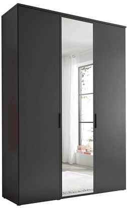 AVANTI TRENDSTORE Piombino - Armadio 2-3 ante battenti di qui 1 a specchio con ripiani asta per vestiti e un piccolo comò interno Dimensioni: LAP101,7x225x52cm (2 Ante) LAP 151,7x225x52cm (3 Ante)