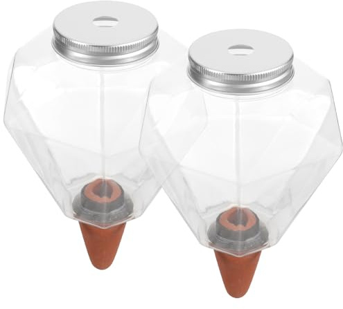 MOBUTOFU Dispositivo Idrico per Piante da Interno, 2 Pezzi di Irrigazione a Goccia Trasparente in Materiale Durevole, per Annaffiare Piante Delicate in Casa