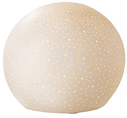 GILDE - Tischleuchte Sternenhimmel - aus Porzellan mit Lochmuster - Durchmesser 18 cm