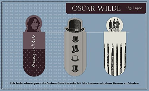 moses. 82756 Magnetlesezeichen Oscar Wilde 3er Set, magnetisches Lesezeichen, charmant illustriert