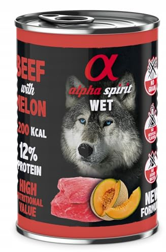 ALPHA SPIRIT Dog Beef with Melon | 6 x 400g Hundefutter nass