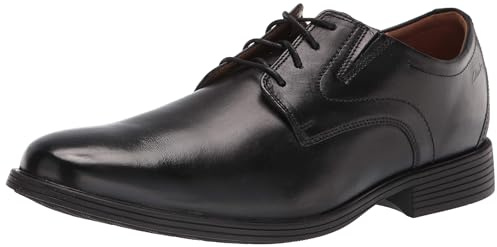 Clarks Herren Whiddon Plain Oxford-Schuh, Black Leather, 42 EU