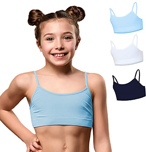 FOCENZA Top Sportivo Bambina Microfibra Spalla Sottile | 3 Pezzi