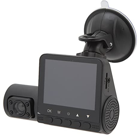 Registratore di Guida per Auto, Dashcam Anteriore Posteriore Dash Cam a 3 Canali 1080P Telecamera per Auto Tripla a Tre Vie Visione Notturna Registrazione in Loop Registratore di