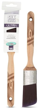 Axus dekorpensel – 1,5 tum, silkesskärare ultramålningsborste, filament, björkträhandtag – perfekt för väggar, tak och golvlist, rostfri rostfritt stål, nästa generations borste