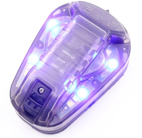 Jmtac Luce tattica a infrarossi per casco, luce di identificazione militare con LED visibile + luce stroboscopica bianca di sopravvivenza (nero-blu)