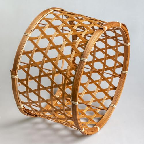 Modern Bamboo rund lampenschirm,lampenschirm hängelampe Stil Retro Bambus Trommelform, hohlgeschnitzt, für Stehlampe, Hängelampe,Tischlampe
