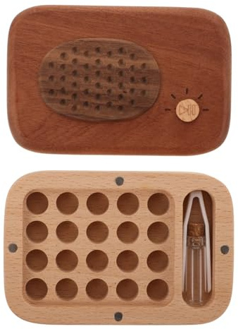 Holz Milchzahnbox als Erinnerungsbox für Babys mit Cartoon Motiv | Erste Zähne und Babylocken, Dekorativ für Kinder, Kompaktes Geschenk für Aufbewahrung und Sammlung