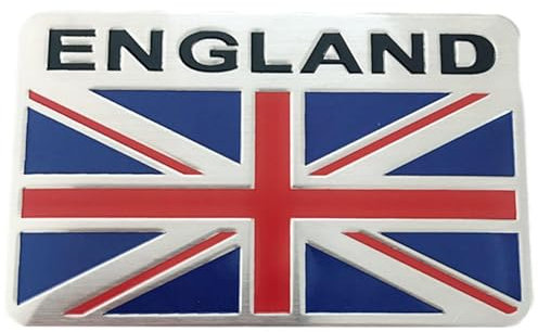 Autocollant drapeau Union Jack chromé | Autocollant de voiture | Badges chromés | Drapeau Angleterre Union Jack | Emblème | Badge graphique pour voiture de course