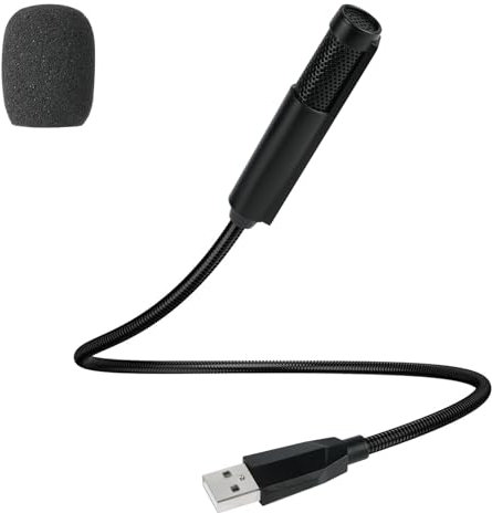 HOTUT Microphone USB, Mini Microphone PC, ordinateur portable, omnidirectionnel, col de cygne réglable 360°, chat vocal, cours en ligne, conférences Web