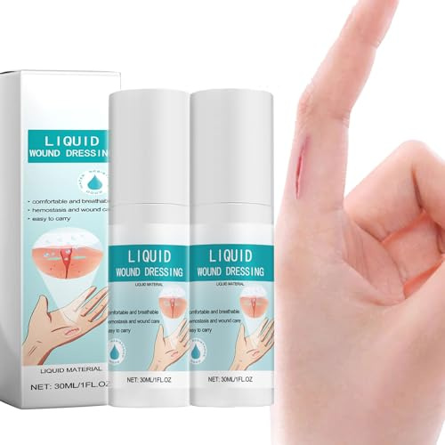 Spray per bendaggio liquido, spray per intonaco liquido, ferita liquida, trasparente, asciugatura rapida, resistente all'acqua, 30 ml/flacone (2)