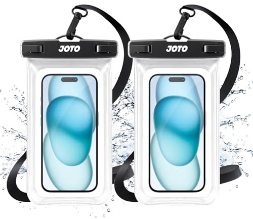 JOTO 2 Pack Waterproof Phone Pouch Cellphone Dry Bag Case for iPhone 17 Air 16 15 14 13 12 Pro Plus Max XR X 8 7 6S SE, Galaxy S23 S22 S22+ S21 up to 7 -Clear