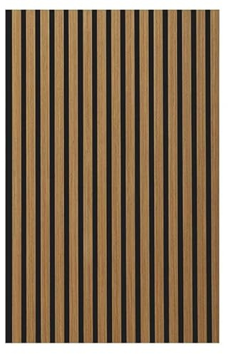 Akustikpaneele Holz | je 120x56cm - 0,672 m² - | Echtholz-Furnier (Eiche) & Akustik-Filz (Schwarz) | Wandverkleidung, Geräuschunterdrückung, Schalldämmung, Akustikpaneel, Farbe HWZ:Oiled Oak