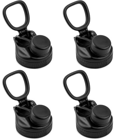 Manna Saratoga Lid - Locking Pour Spout Cap for Saratoga, Ranger Pro, and Convoy Bottles - Black - 4 Lids
