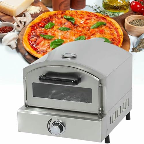 BTOIASYHF Forno Elettrico per Pizza/A A Gas da Banco, Forno per Pizza Commerciale da 12 Pollici, Temperatura Regolabile, Luce del Forno E Timer 60 Minuti, 110 V