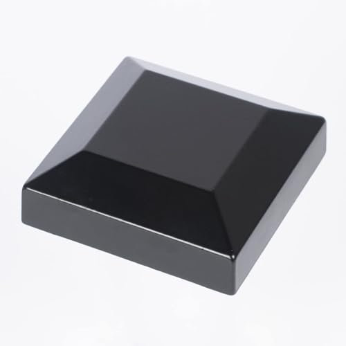 Aluminium Fence Post Caps for True 3 x 3 Fence Posts, Aluminum, Metal,Wood,Mailbox Posts, Pyramid Post Cap Cover Pressure Fit- Black (1Pc)