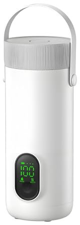 Hervidor Eléctrico de Viaje, Portátil 45 ℃ -100 ℃ Caldera de Agua Caliente Hirviendo Rápida, Calentador de Agua Pequeño con Batería para Agua Caliente Al Aire Libre, té, café