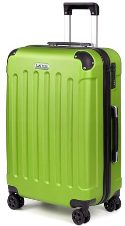 TANTOMI Koffer Mittelgroß, 24 Zoll Hartschalenkoffer, Trolley, Leichter ABS-Rollkoffer, Reisekoffer mit 4×360°-Rollen, 3-Stelliges Zahlenschloss (Grün, 65L)