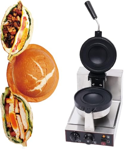 Macchina per waffle elettrica, pressa per hamburger, macchina per waffle elettrica, pressa per panini antiaderente commerciale da 1200 W, con controllo della temperatura da 122 a 572 °F, dop
