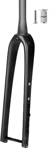 HZXQCVB 700C Fibre De Carbone Fourche Rigide pour Vélo De Gravel Tube Conique 1-1/2 Frein À Disque/V-Brake Fourches Rigides pour Vélo De Route pour Pneus 45C(Thru Axle 12x100mm)