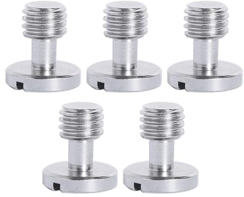 ANDRESLAD 5pcs 3/8 Camera Rig Screws Quick Release Plate Mounting Accessories for Photography Tripod and Video Camera Rig Silver