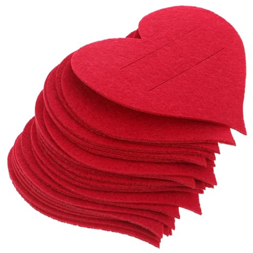 LABRIMP 20 Pezzi Portaposate da Matrimonio in Feltro a Forma di Cuore, Tasca Portaposate per Cena Romantica, Sacchetti Porta Posate Decorativi per Eventi e Feste Romantiche
