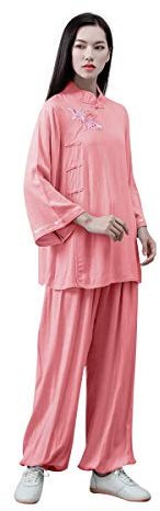 KSUA Kvinnor Kung Fu uniform Tai Chi kostym bomull kampsport kostym zen meditation Rosa UK S/ Tag M