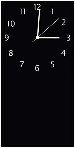 Wallario Design-Wanduhr Schwarz aus Glas, Motiv-Uhr Größe 30 x 60 cm, weiße Zeiger