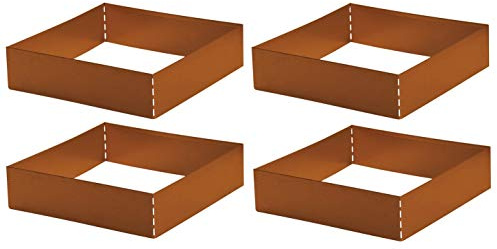 Lot de 4 bordures de pelouse carrées de qualité supérieure - 40 x 40 cm - Bordure de parterre Gartenwelt Riegelsberger