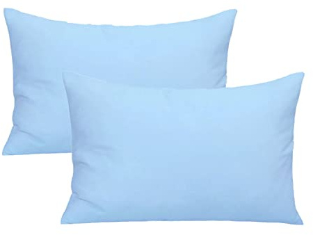 Kinder Kissenbezug 40 x 60 cm - 2er Pack Bio Baumwolle Kopfkissenbezug - Baby Kleinkind Kissen Kissenbezüge für Kinderwagen - babykissen bezug mit Umschlagverschluss(blau)